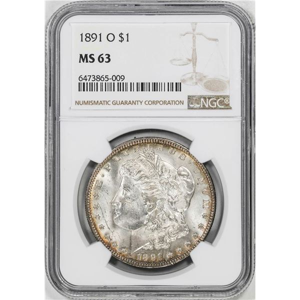 1891-O $1 Morgan Silver Dollar Coin NGC MS63