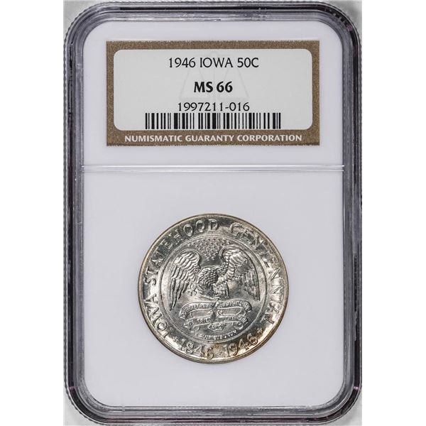 1946 Iowa Centennial Commemorative Half Dollar Coin NGC MS66