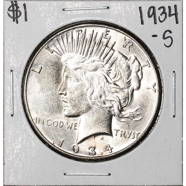 1934-S $1 Peace Silver Dollar Coin