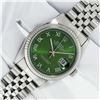 Image 2 : Rolex Men's Stainless Steel Green Roman Datejust Wristwatch