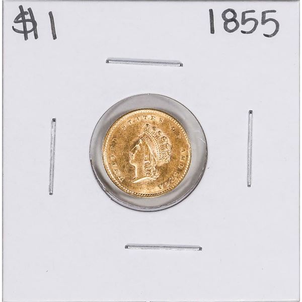 1855 Type 2 $1 Indian Princess Head Gold Dollar Coin