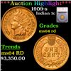 Image 1 : ***Auction Highlight*** 1909-s Indian Cent 1c Graded ms64 rd By SEGS (fc)
