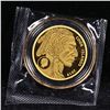 Image 2 : 2019 Cook Islands Buffalo $5 200mg .9999 Fine Gold Coin in Capsule. Tribute to the U.S.