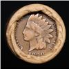 Image 3 : Mixed small cents 1c orig shotgun roll, 1917-s Wheat Cent, 1890 Indian Cent other end, Brinks Wrappe
