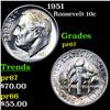 Image 1 : Proof 1951 Roosevelt Dime 10c Grades GEM++ Proof