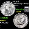 Image 1 : 1918-d Standing Liberty Quarter 25c Graded ms64 By SEGS