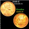 Image 1 : 1948-d Lincoln Cent 1c Grades Choice Unc RB