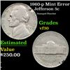 Image 1 : 1960-p Jefferson Nickel Mint Error 5c Grades vf++