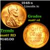 1948-s Lincoln Cent 1c Grades GEM++ Unc RD