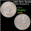 1961 New Zealand 1 Shilling KM-27.2 Grades Select Unc