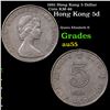 1981 Hong Kong 5 Dollar Coin KM-46 Grades Choice AU