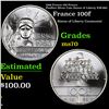 1986 France 100 Francs Piedfort Silver Coin Statue of Liberty KM-960 Grades ms70, Perfection