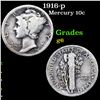Image 1 : 1916-p Mercury Dime 10c Grades g+