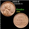 1933-d Lincoln Cent 1c Grades vf++