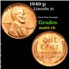 Image 1 : 1949-p Lincoln Cent 1c Grades GEM Unc RB