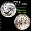 Image 1 : 1955-p Roosevelt Dime 10c Grades GEM FSB