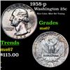 Image 1 : 1958-p Washington Quarter 25c Grades GEM++ Unc