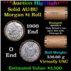 Image 1 : ***Auction Highlight***  AU/BU Slider Brinks Shotgun Morgan $1 Roll 1900 & 'O' Ends Virtually UNC (f