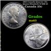 Image 1 : 1963 Canada Quarter 25c Queen Elizabeth II KM-52 Grades Select Unc