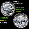 Image 1 : 1938-d Buffalo Nickel 5c Grades GEM Unc