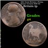 1891 Great Britain 1 Penny, Queen Victoria KM-755 Grades g, good