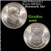Image 1 : 1963-H Denmark 5 Kroner KM-853.1 Grades GEM Unc