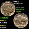 Image 1 : 1938-d Buffalo Nickel 5c Grades GEM Unc