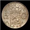 Image 2 : 1942S Netherlands 1/10 Gulden 1/10g Grades Choice Unc