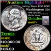 Image 1 : ***Auction Highlight*** 1957-p Washington Quarter Near TOP POP! 25c Graded ms67+ BY SEGS (fc)