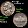 Image 1 : 1948-p Jefferson Nickel 5c Grades Choice Unc