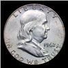 Image 2 : 1962-d Franklin Half Dollar 50c Grades Choice Unc+ FBL