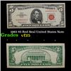 1963 $5 Red Seal United States Note Grades vf+
