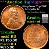 ***Auction Highlight*** 1916-p Lincoln Cent Near Top POP! 1c Graded ms66+ rd By SEGS (fc)