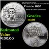 1986 France 100 Francs Piedfort Silver Coin Statue of Liberty KM-960 Grades ms70, Perfection