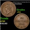 1850-A France 1c Centime Km-754 Grades vf++
