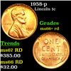 1958-p Lincoln Cent 1c Grades GEM++ RD