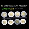 4x 1996 Canada $2 "Toonie" Grades xf+