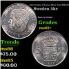 1955 Sweden 5 Kronor Silver Coin KM-829 Grades GEM+ Unc