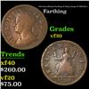 Image 1 : 1749 Great Britain Farthing 1F King George IV KM-581.2 Grades vf++