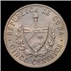Image 3 : 1946 Cuba 5 Centavos KM-11.3 Grades Select Unc