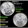 Image 1 : 1884-o Morgan Dollar $1 Grades Choice+ Unc