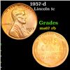 Image 1 : 1957-d Lincoln Cent 1c Grades GEM++ Unc RB
