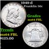 Image 1 : 1949-d Franklin Half Dollar 50c Grades Choice Unc FBL