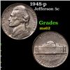 Image 1 : 1948-p Jefferson Nickel 5c Grades Select Unc