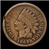 Image 2 : 1863 Indian Cent 1c Grades f+