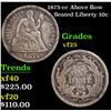 Image 1 : 1875-cc Above Bow Seated Liberty Dime 10c Grades vf+