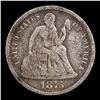 Image 2 : 1875-cc Above Bow Seated Liberty Dime 10c Grades vf+