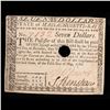 Image 2 : Massachusetts Colonial Currency May 5th, 1780 7 Dollars $7 Fr-MA283 Printed By Hall & Sellers Hole C