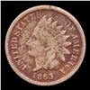 Image 2 : 1863 Indian Cent 1c Grades f+