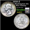 1958-d Washington Quarter 25c Graded ms64+ BY SEGS